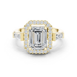 Gold Ring, Emerald center stone, Yellow Gold