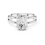 Gold Jewelry L36-9, Oval center stone, White Gold, view 4