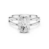 Gold Jewelry L36-9, Oval center stone, White Gold, view 4