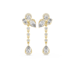 14K Solid Gold Lab Diamond Drop Earrings, Yellow Gold