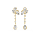 14K Solid Gold Lab Diamond Drop Earrings, Yellow Gold