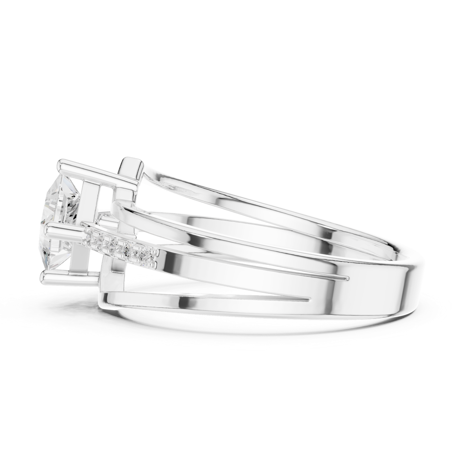 Gold Ring DDLR-475, White Gold, view 3