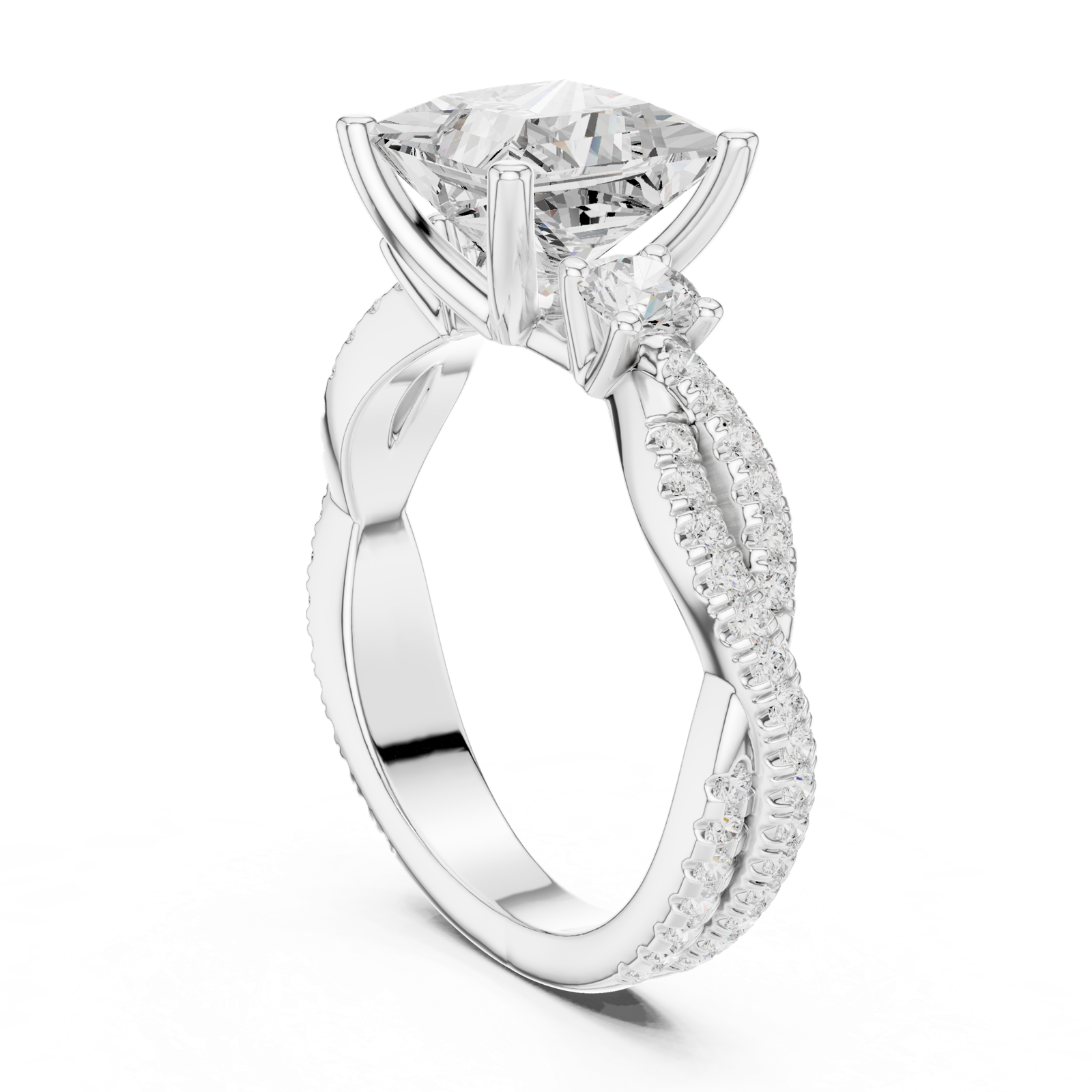 Gold Ring DDLR-1038, White Gold, view 1
