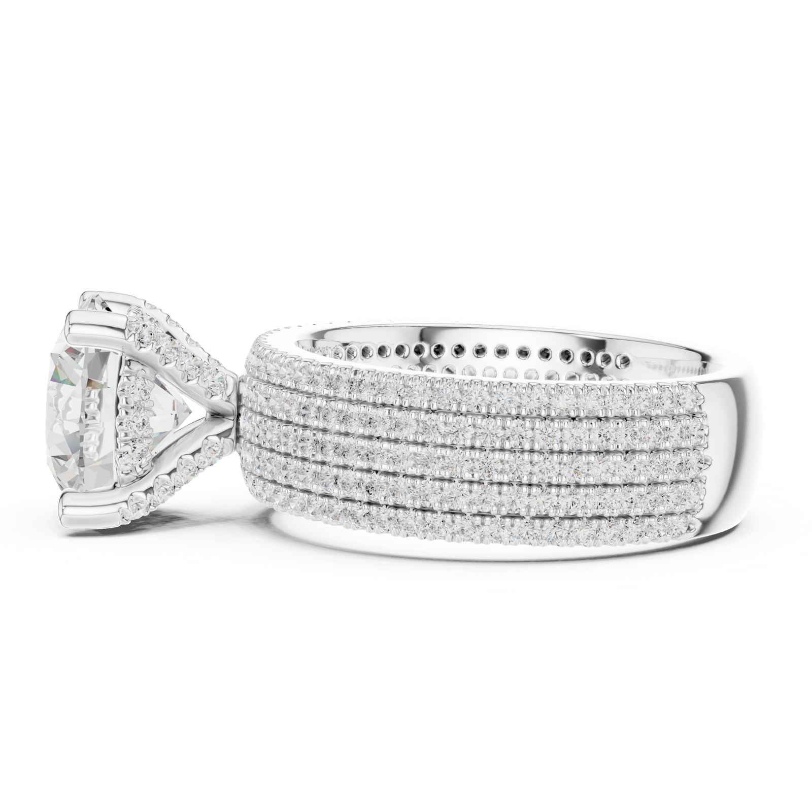 Gold Ring DDLR-1021, White Gold, view 3