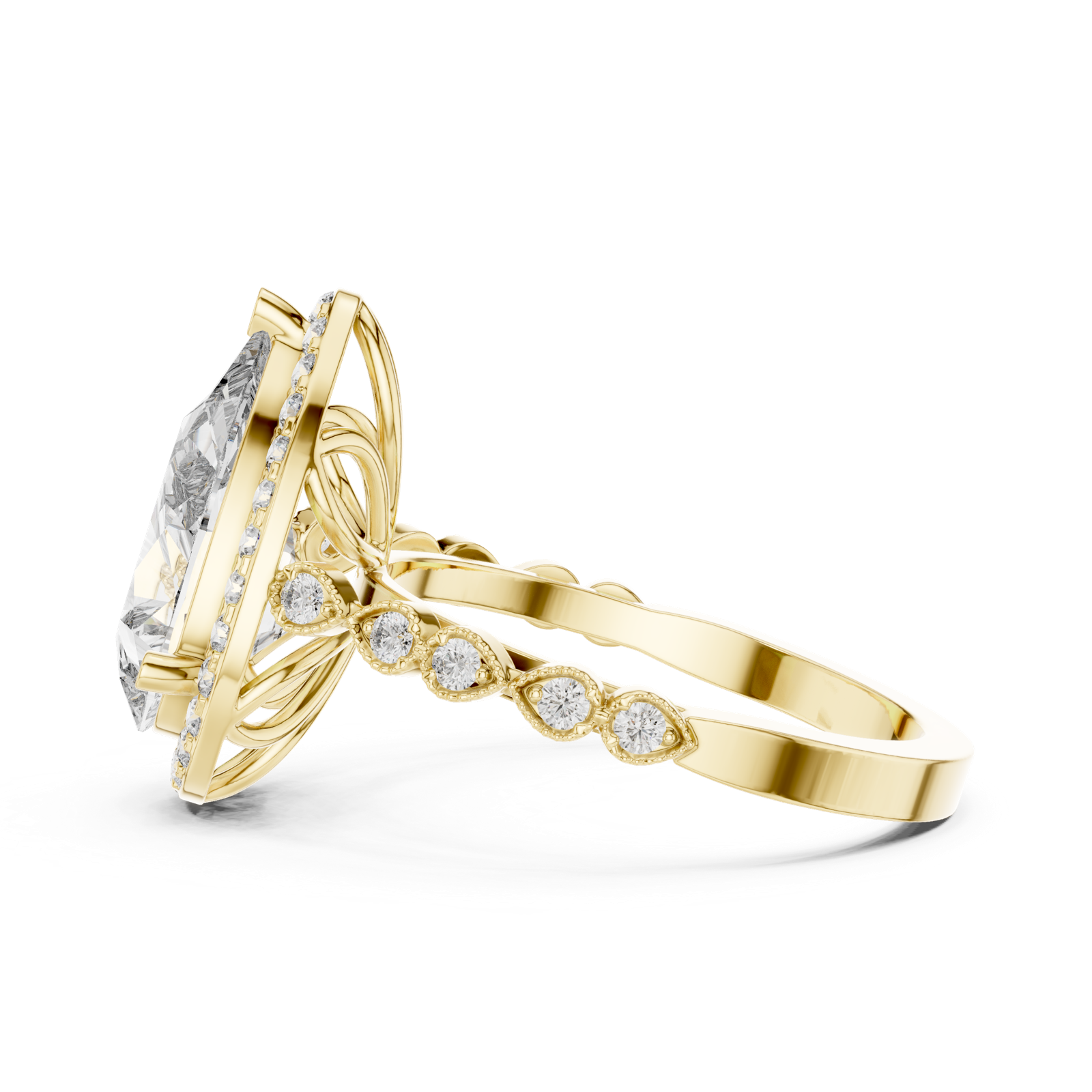 Gold Ring DDLR-186, Yellow Gold, view 3