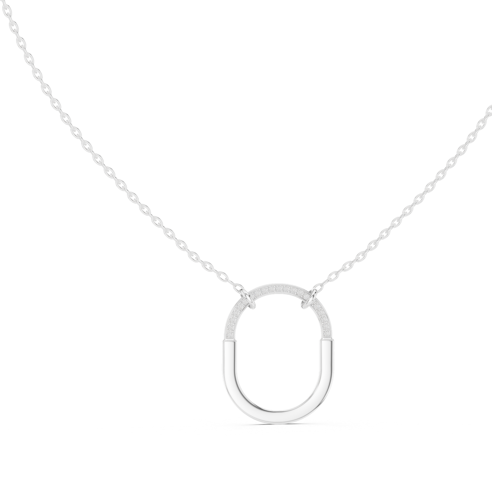 Gold Pendant 12-10002P, White Gold, view 1