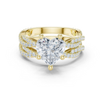 Gold Ring, Heart center stone, Yellow Gold
