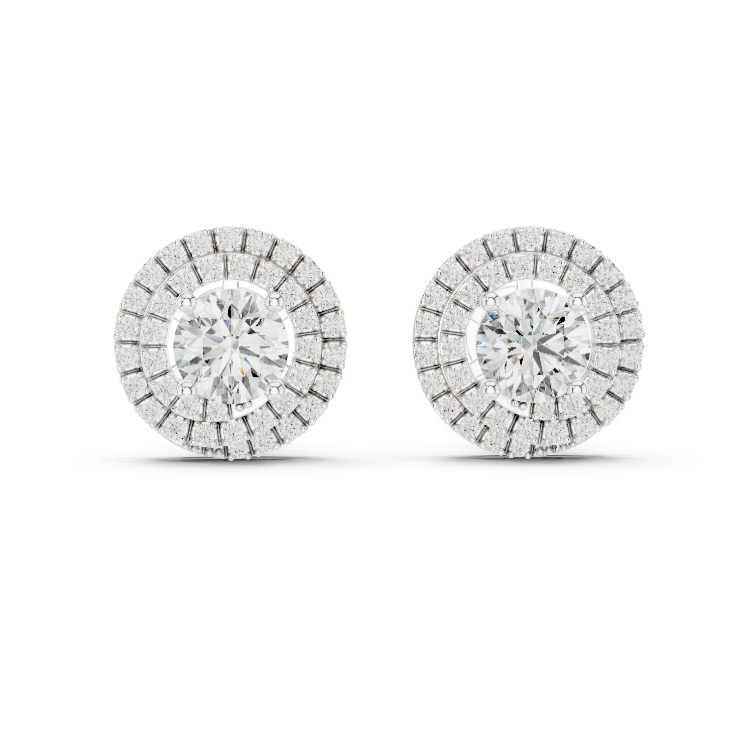 Gold Earrings ER-0017, White Gold