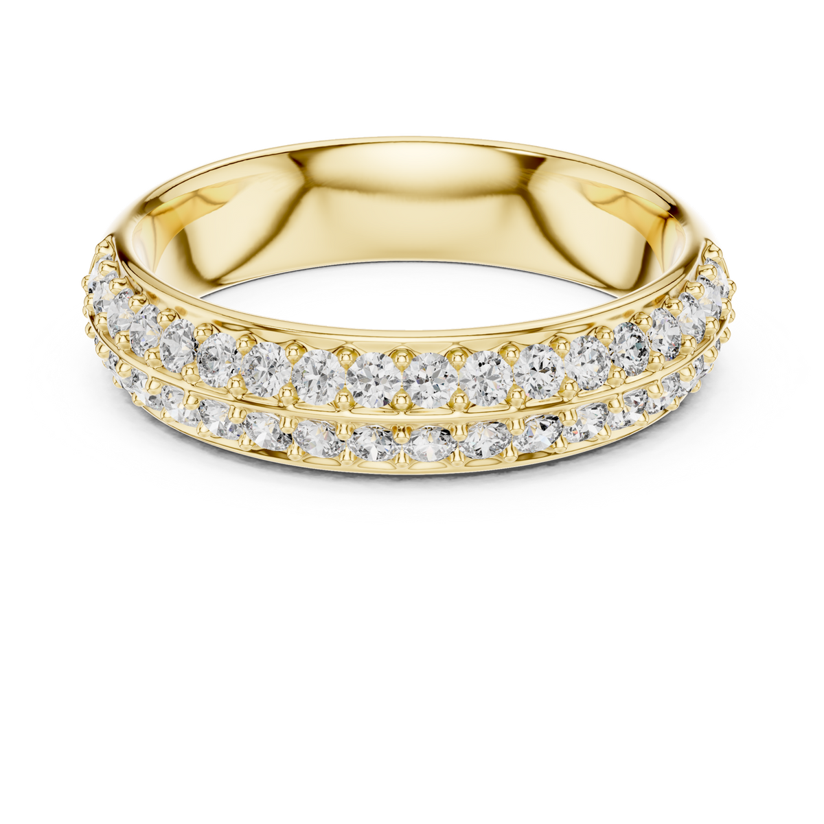 14K Solid Gold Lab Diamond Eternity Ring, Yellow Gold
