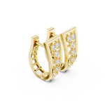 14K Solid Gold Lab Diamond Cluster Earrings, Yellow Gold, view 1