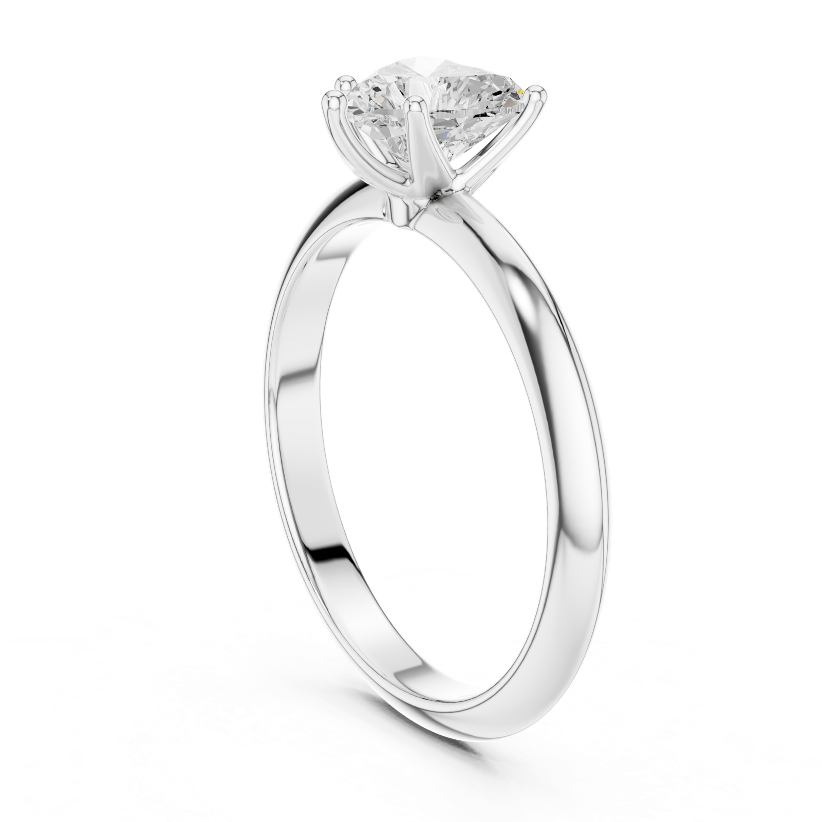 Gold Jewelry L36-6, Heart center stone, White Gold, view 1