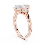 Gold Ring DDLR-038, Marquise center stone, Rose Gold, view 1
