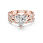 Gold Ring DDLR-300, Heart center stone, Rose Gold, view 4
