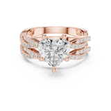 Gold Ring DDLR-300, Heart center stone, Rose Gold, view 4