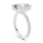 Gold Ring DDLR-172, Radiant center stone, White Gold, view 1