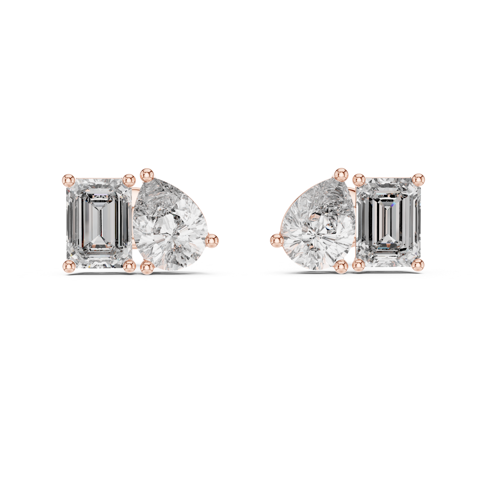 Gold Earrings L02-32, Rose Gold