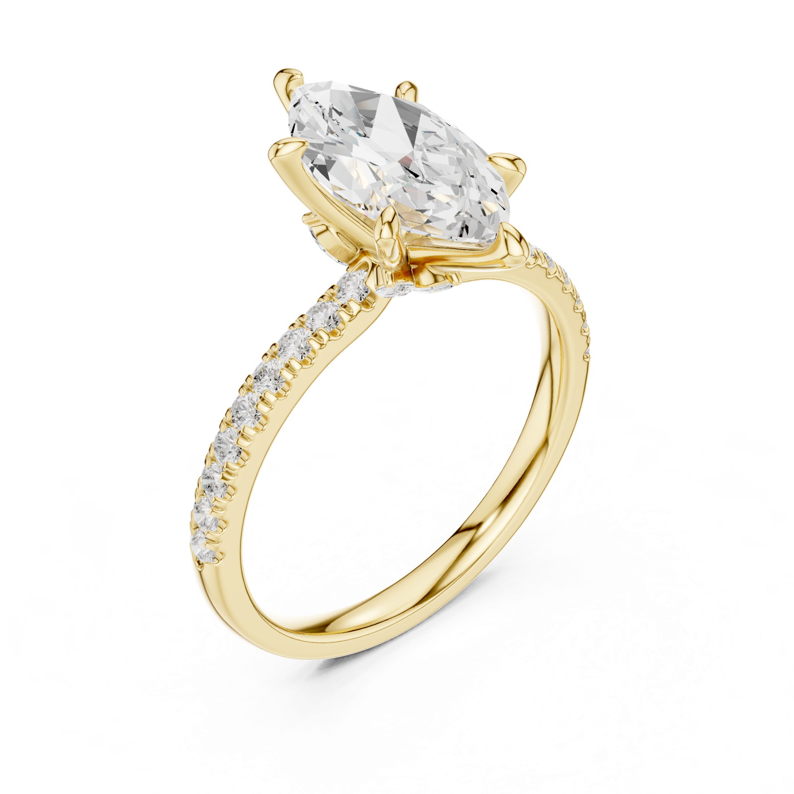 Gold Ring DDLR-1012, Yellow Gold, view 2