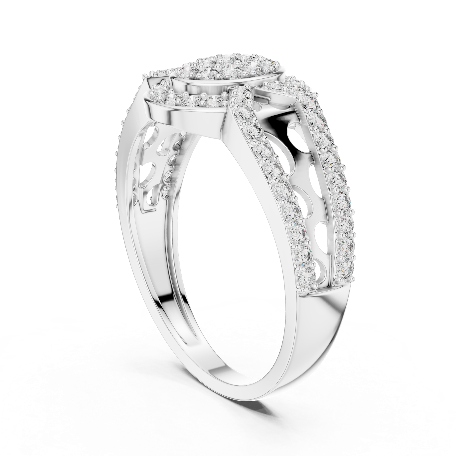 Gold Ring LR-01 (2), White Gold, view 1