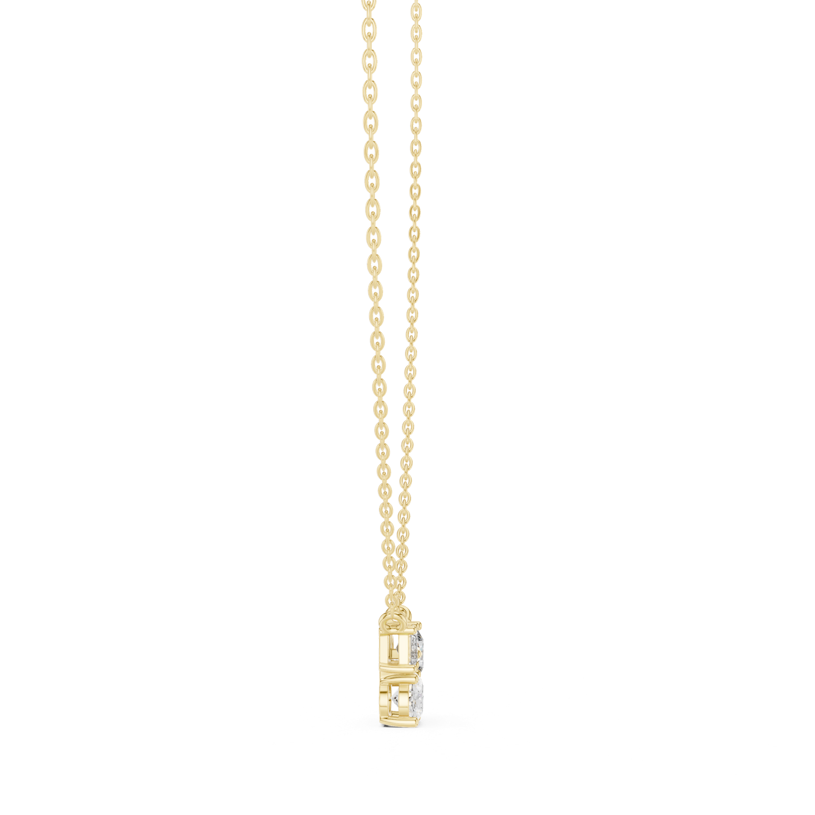 14K Solid Gold Lab Diamond Pendant Necklace, Yellow Gold, view 3