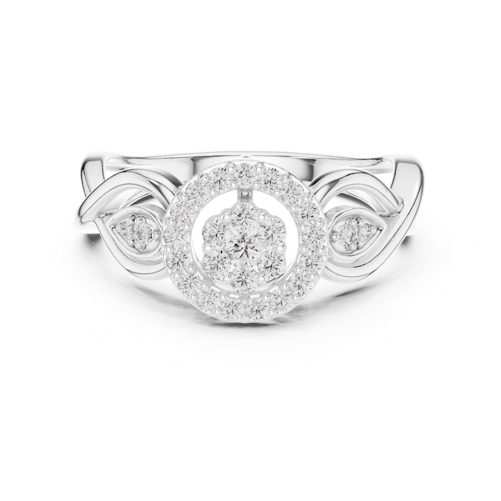 Gold Ring 12-10002@L, White Gold, view 4
