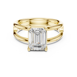 Gold Jewelry L36-9, Emerald center stone, Yellow Gold, view 4