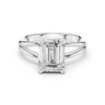 Gold Jewelry L36-7, Emerald center stone, White Gold