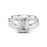 Gold Jewelry L36-7, Emerald center stone, White Gold