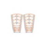 14K Solid Gold Lab Diamond Cluster Earrings, Rose Gold
