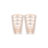 14K Solid Gold Lab Diamond Cluster Earrings, Rose Gold