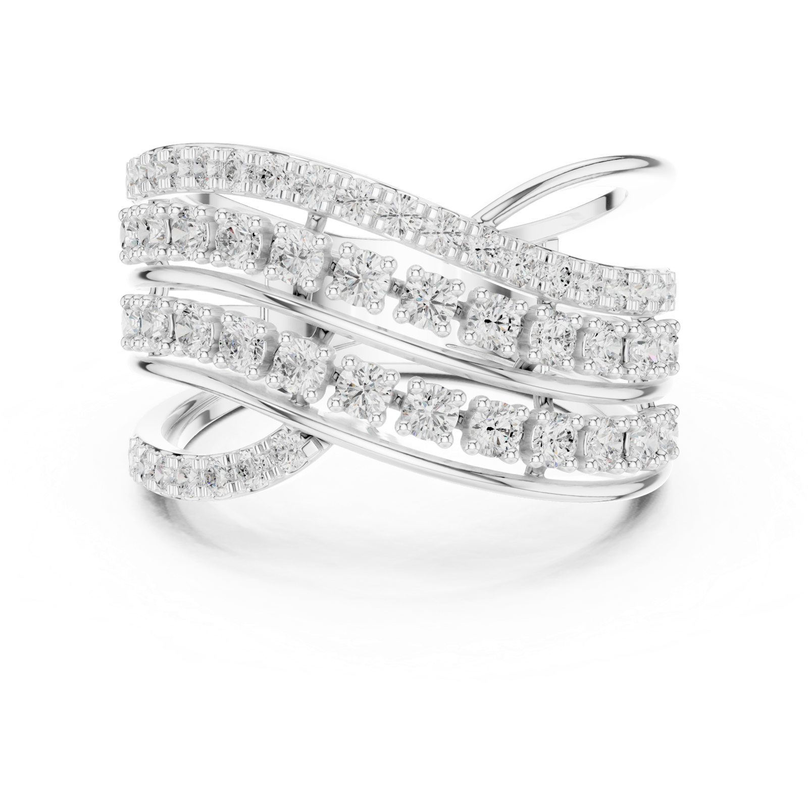 Gold Ring DDLR-820, White Gold, view 4
