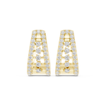 14K Solid Gold Lab Diamond Cluster Earrings, Yellow Gold