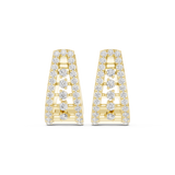 14K Solid Gold Lab Diamond Cluster Earrings, Yellow Gold