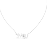 14K Solid Gold Lab Diamond Pendant Necklace, White Gold, view 4