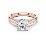 Gold Jewelry, Cushion center stone, Rose Gold