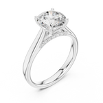 Gold Jewelry L36-18, Round center stone, White Gold, view 2