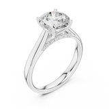 Gold Jewelry L36-18, Round center stone, White Gold, view 2