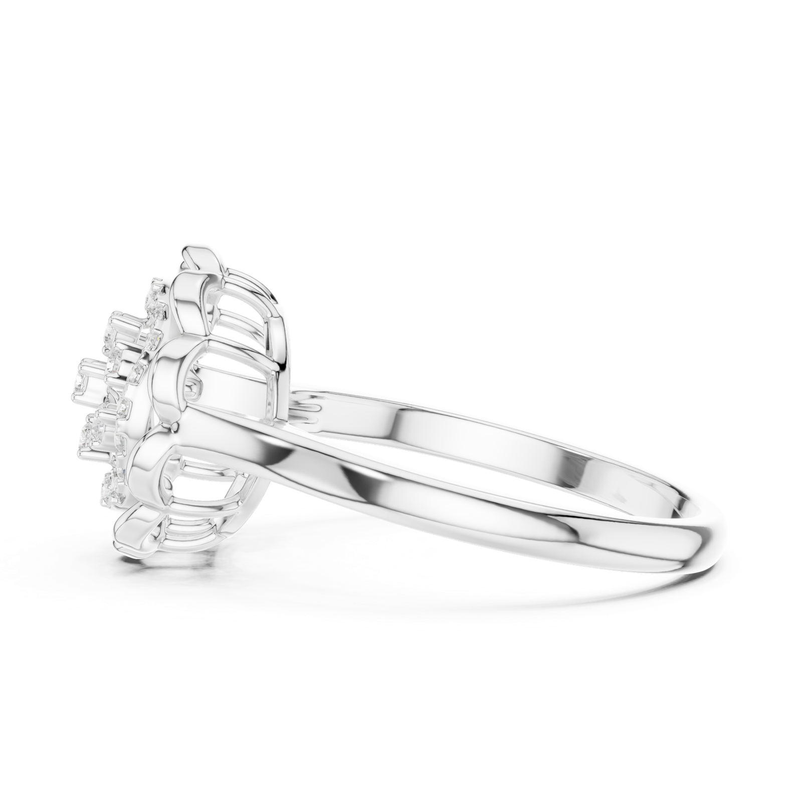 Gold Ring DDLR-786, White Gold, view 3
