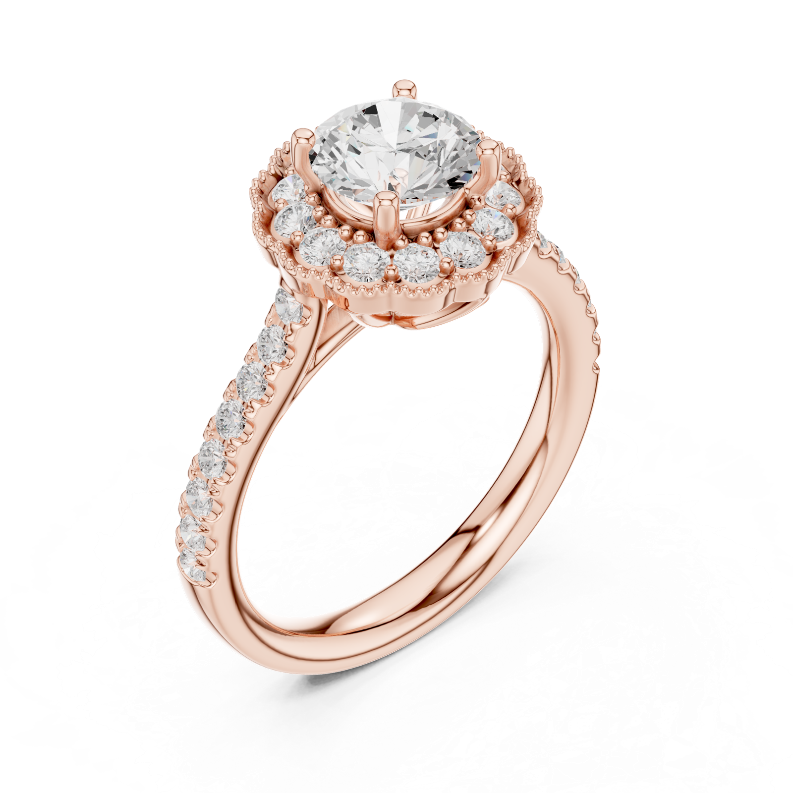 Gold Ring DDLR-665, Rose Gold, view 2