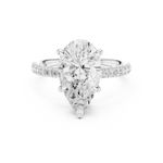 Gold Ring DDLR-259, Pear center stone, White Gold, view 4
