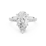 Gold Ring DDLR-259, Pear center stone, White Gold, view 4
