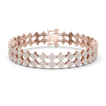14K Solid Gold Lab Diamond Bracelet, Rose Gold