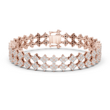 14K Solid Gold Lab Diamond Bracelet, Rose Gold