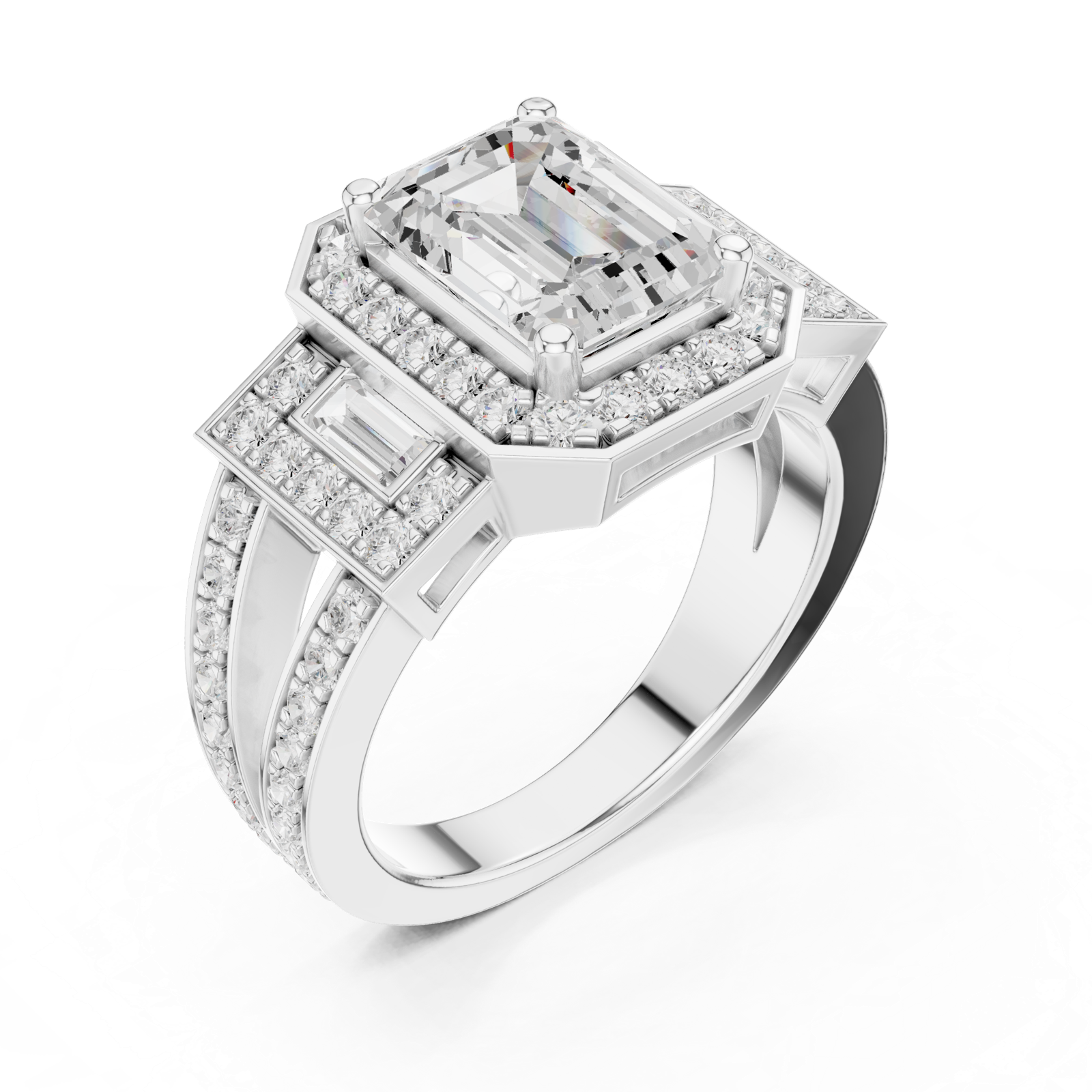 Gold Ring DDLR-266, White Gold, view 2