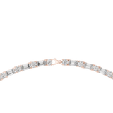 14K Solid Gold Lab Diamond Tennis Necklace, Rose Gold, view 4