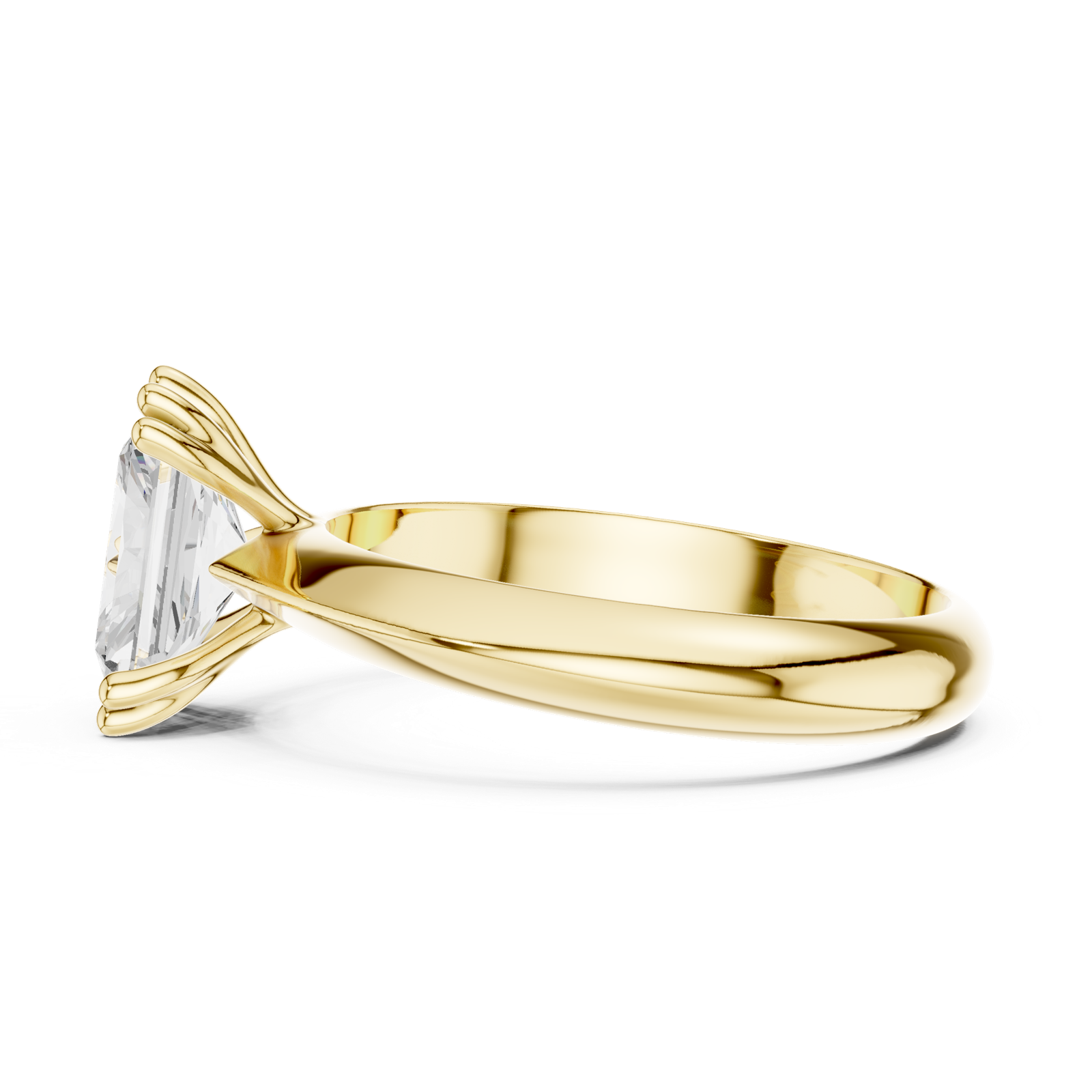 Gold Jewelry L36-8, Radiant center stone, Yellow Gold, view 3
