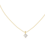 14K Solid Gold Lab Diamond Solitaire Pendant Necklace, Yellow Gold, view 1