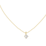 14K Solid Gold Lab Diamond Solitaire Pendant Necklace, Yellow Gold, view 1
