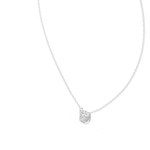 14K Solid Gold Lab Diamond Solitaire Pendant Necklace, White Gold, view 2