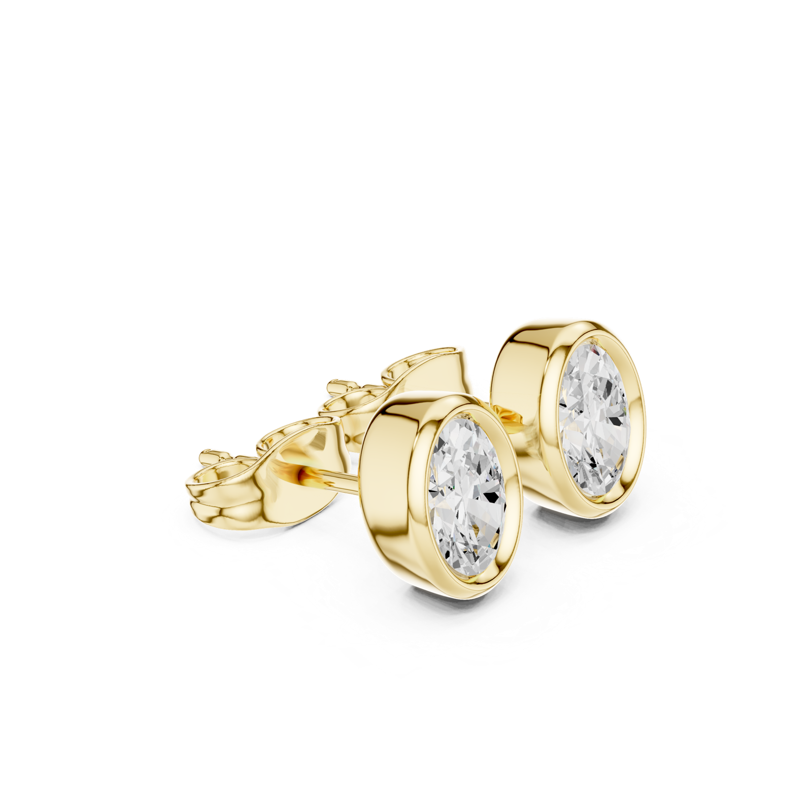 Gold Jewelry DDER-001, Oval center stone, Yellow Gold, view 1