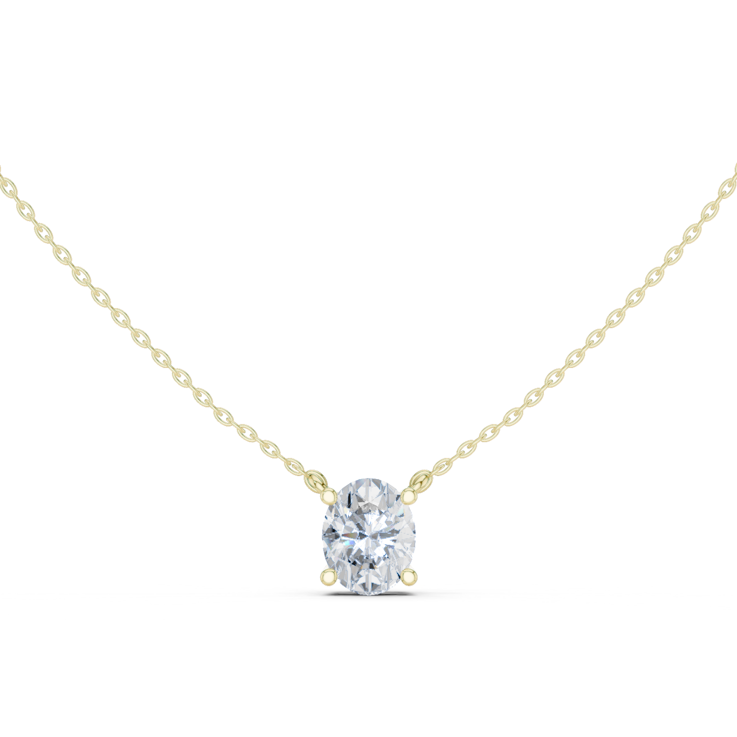 Gold Jewelry DDPO-001, Oval center stone, Yellow Gold